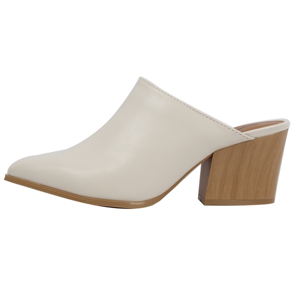 Size 5.5 Off White pointy toe stacked block heel - Picture 2 of 7